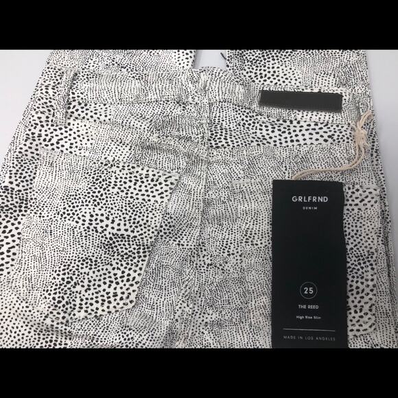 GRLFRND Reed High Rise Skinny Jeans Sz 25/26 NWT Animal Spotted Print USA - Picture 10 of 12